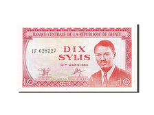 Guinea, 10 Sylis, 1980, KM #23a, UNC(65-70), IF 628227