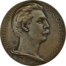 Belgia, Medal, Charles de Coster, Ecrivain, Sztuka i Kultura, 1927, Mauquoy