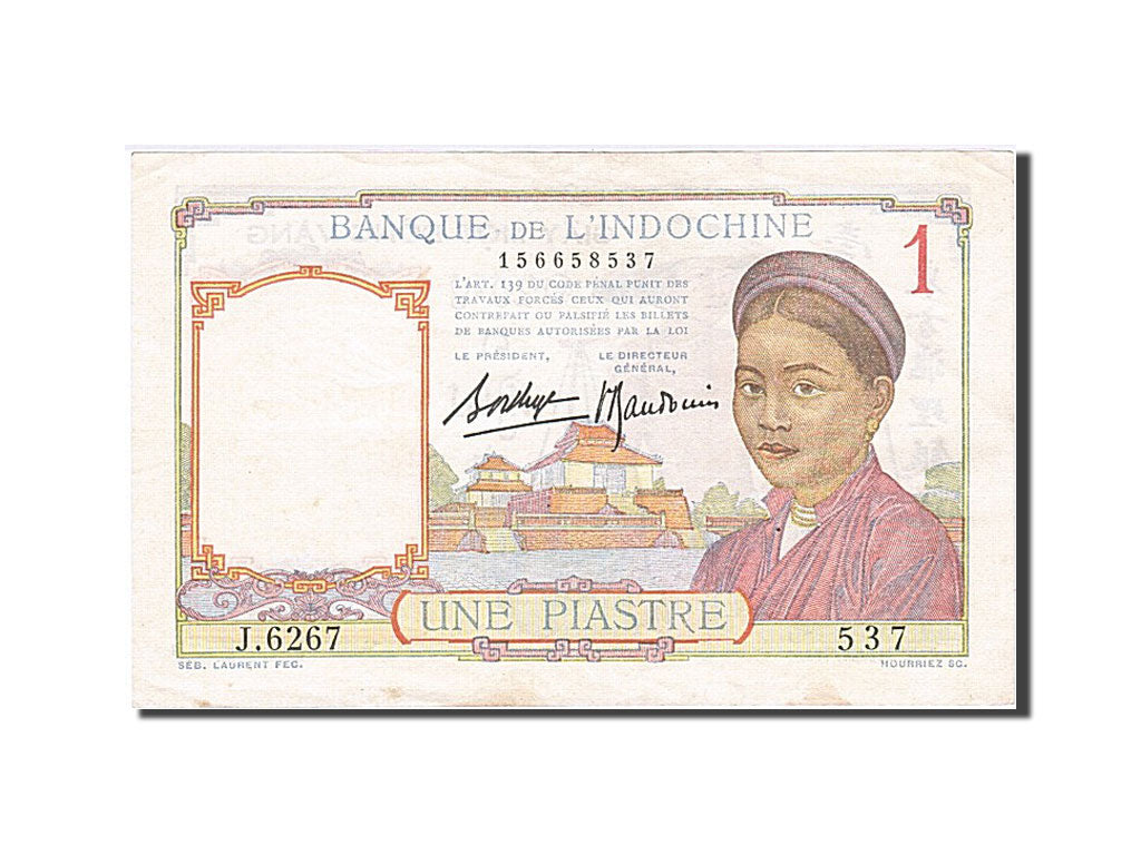 Banknote, French Indochina, 1 Piastre, 1953, AU(55-58)