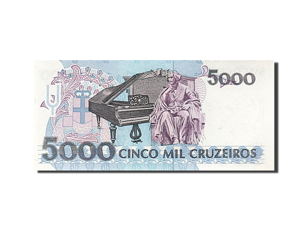 Banconote, Brasile, 5 Mil Reis, 1992, FDS