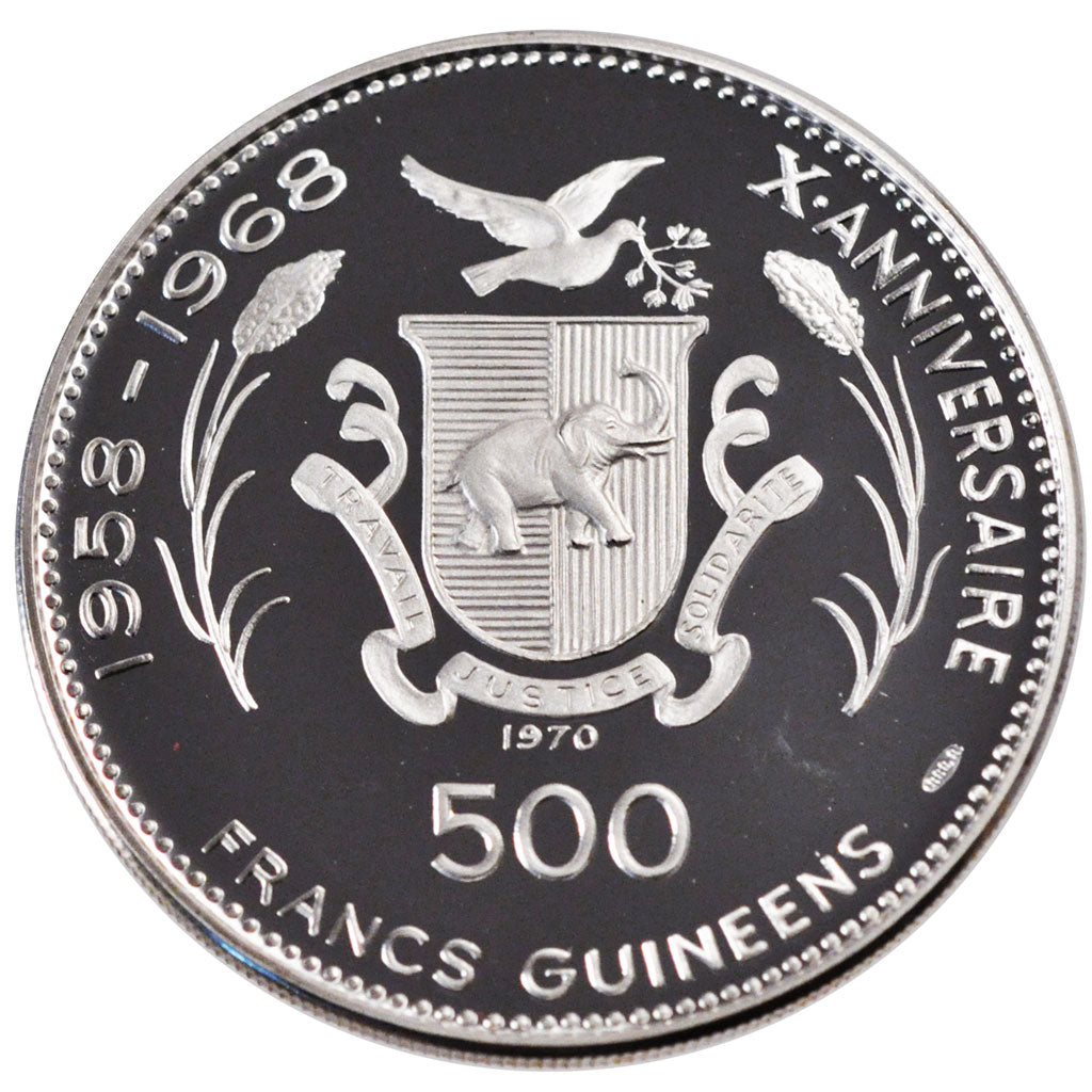 Guinea, 500 Francs, 1970, FDC, Argento, KM:28