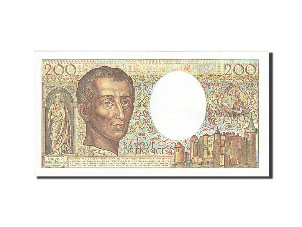 Banknote, France, 200 Francs, 200 F 1981-1994 ''Montesquieu'', 1986, AU(55-58)