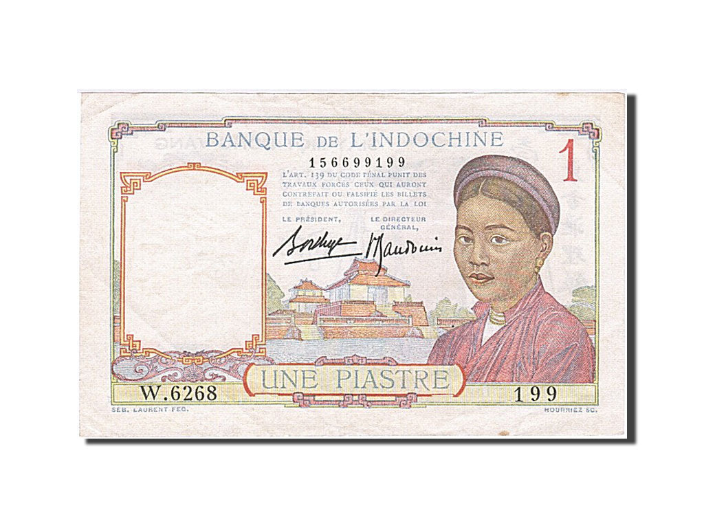 Banknote, French Indochina, 1 Piastre, 1953, AU(50-53)