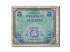 Banconote, Francia, 5 Francs, 1944 Flag/France, 1944, MB, Fayette:vF 17.1