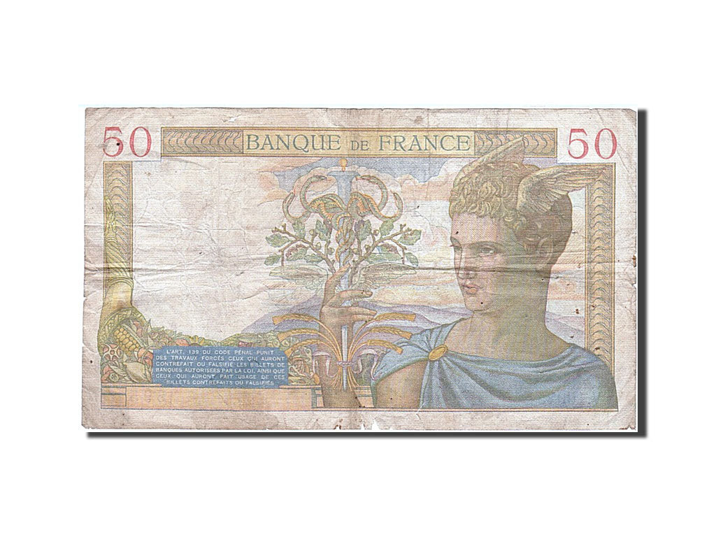 Geldschein, Frankreich, 50 Francs, 50 F 1934-1940 ''Cérès'', 1939, 1939-09-14
