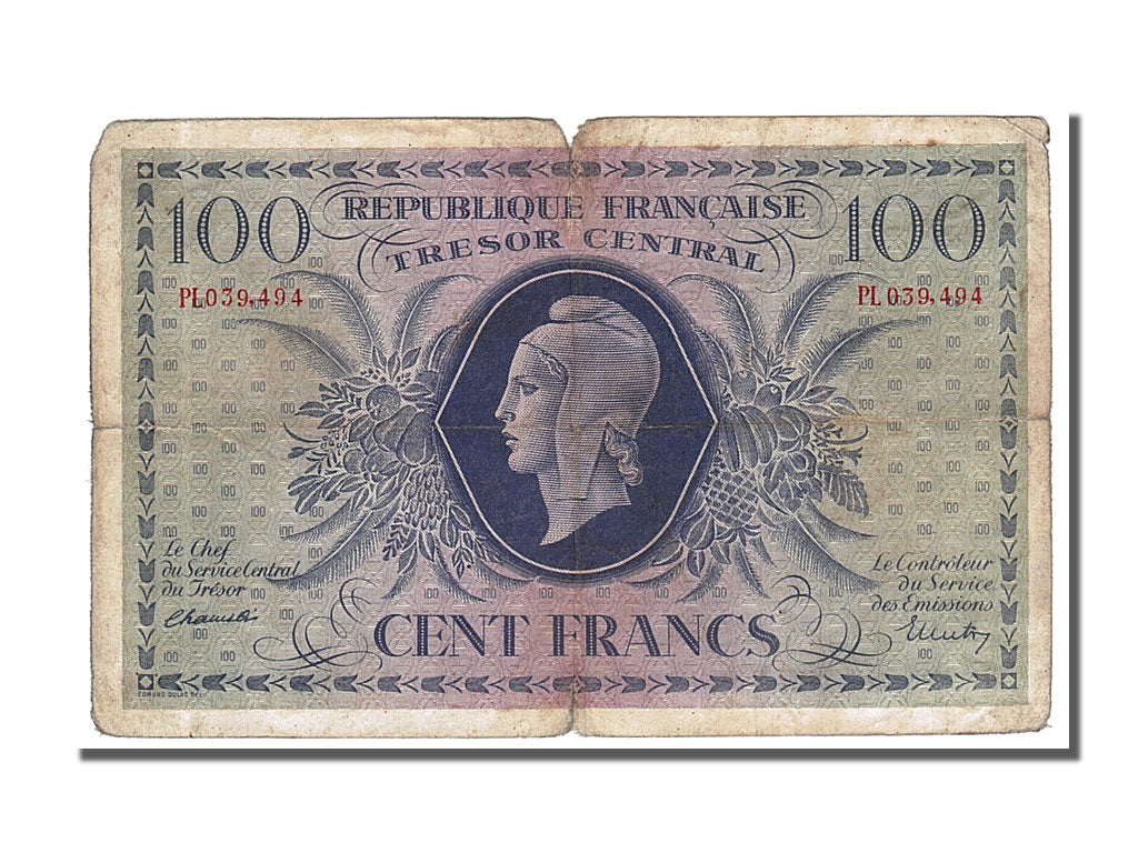 FRANCE, 100 Francs, 1943-1945 Marianne, 1943, 1943-10-02, VF(20-25), PL...