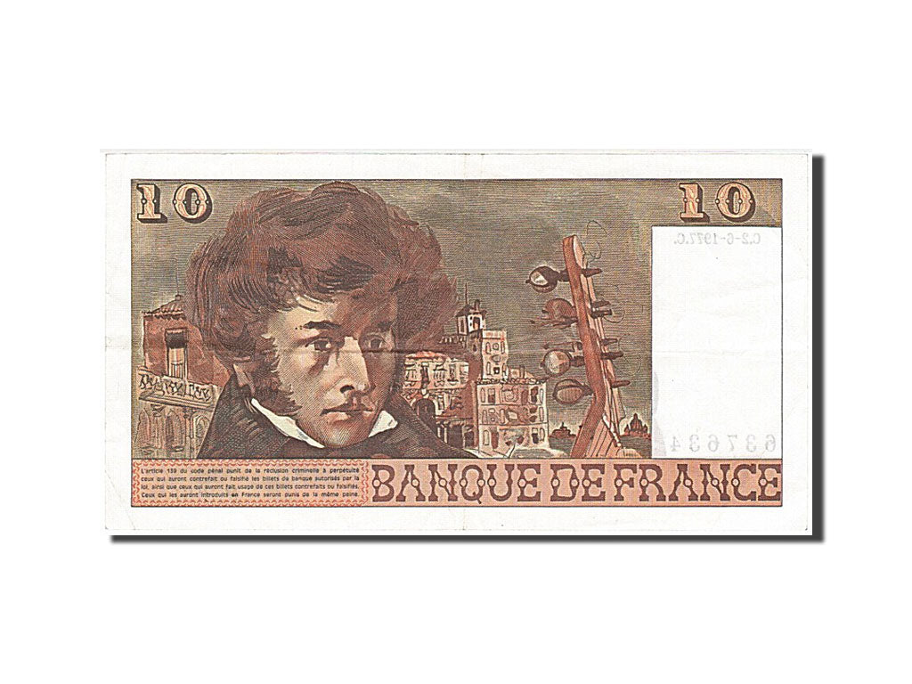 France, 10 Francs, 10 F 1972-1978 ''Berlioz'', 1977, KM #150c, 1977-06-02,...