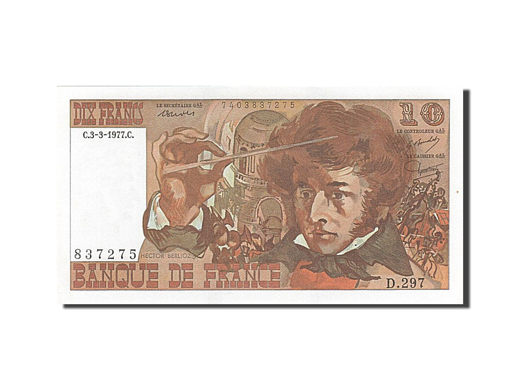 Billet, France, 10 Francs, 10 F 1972-1978 ''Berlioz'', 1977, 1977-03-03, SPL