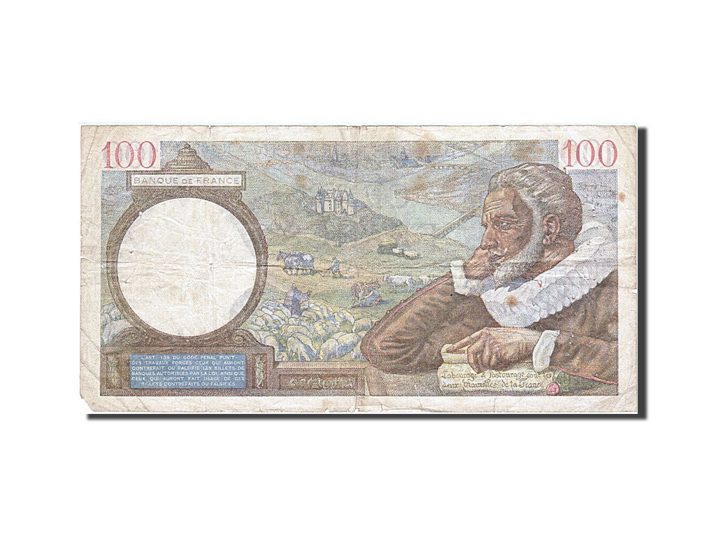 Banknot, Francja, 100 Francs, Sully, 1940, 1940-11-07, VF(20-25), Fayette:26.40