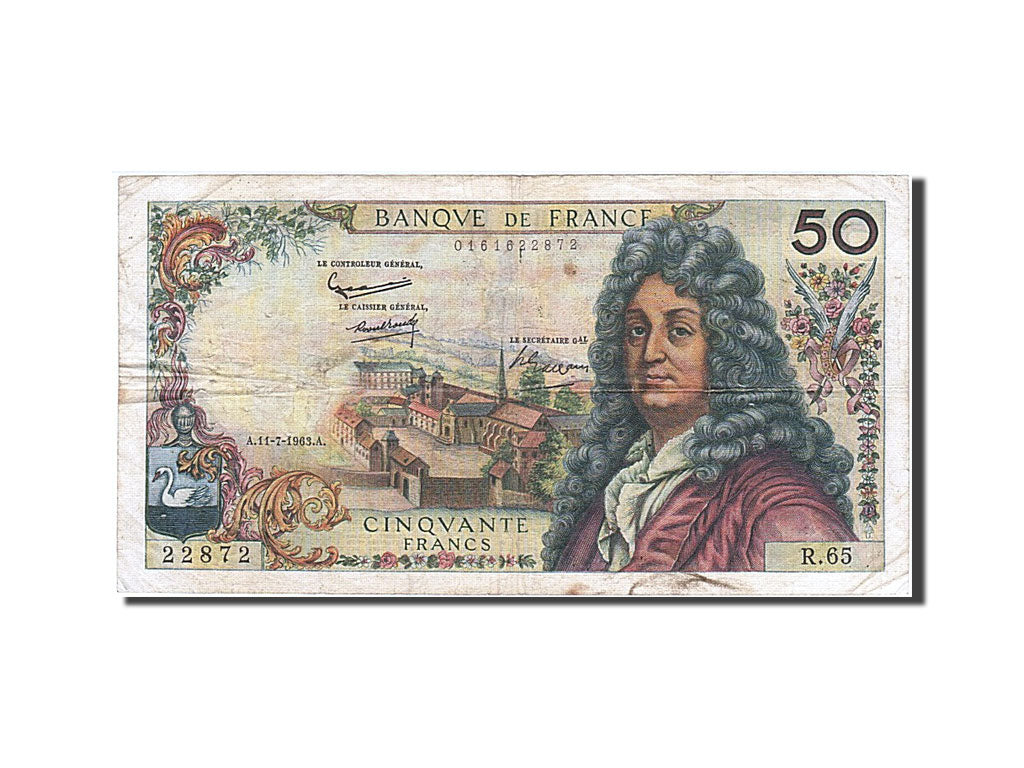 France, 50 Francs, 50 F 1962-1976 ''Racine'', 1963, KM #148a, 1963-07-11,...