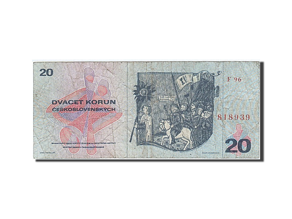 Geldschein, Tschechoslowakei, 20 Korun, 1970, S