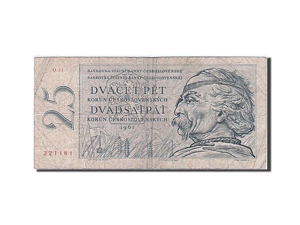 Tchécoslovaquie, 25 Korun, type Jan Ziska