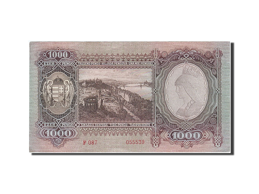 Hungary, 1000 Pengö, 1943, KM #116, 1943-02-24, AU(50-53), F 087 055539