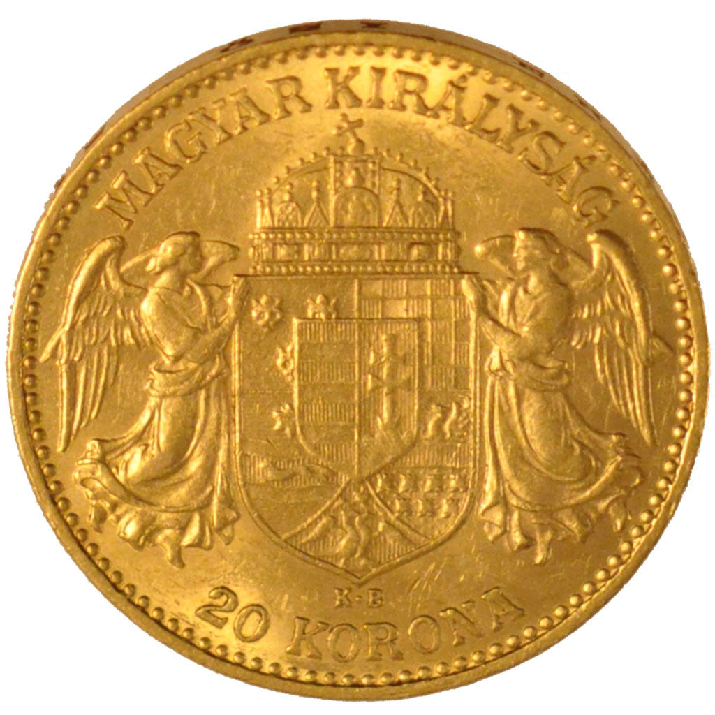 HUNGARY, 20 Korona, 1902, Kormoczbanya, KM #486, AU(55-58), Gold, 6.76