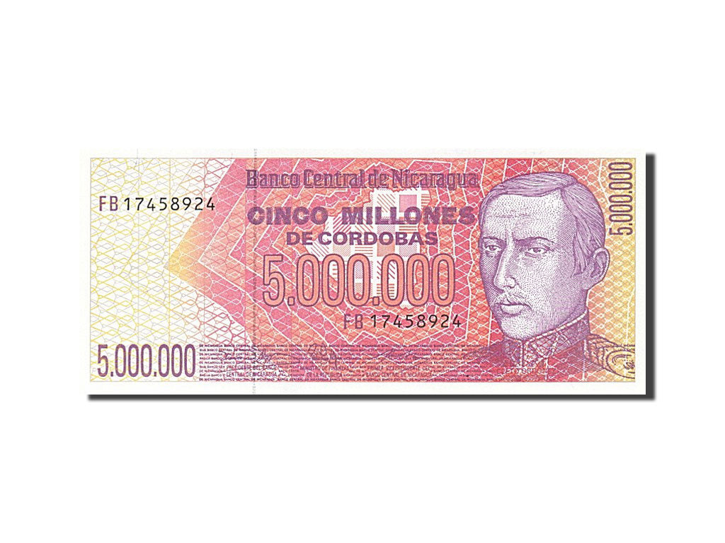 Nicaragua, 5 Million Córdobas, 1990, KM #165, UNC(63), FB 17458924