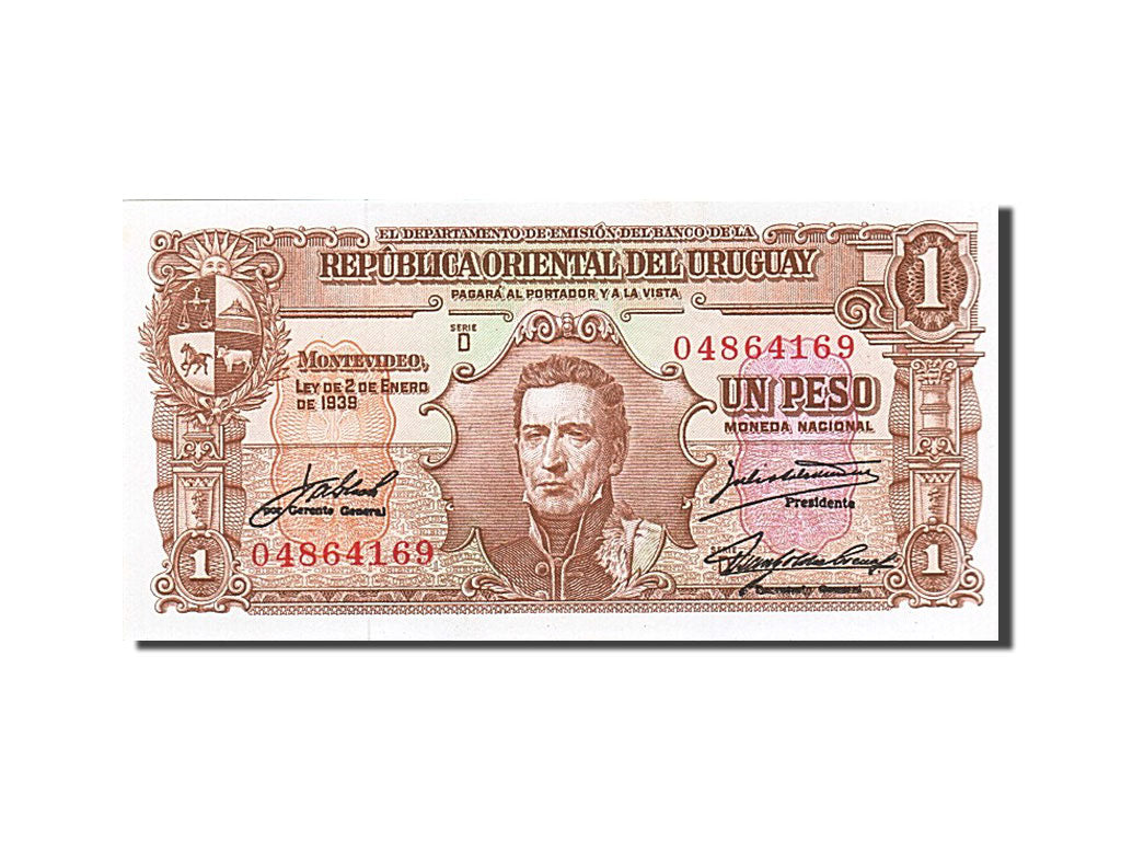 Uruguay, 5 Pesos, 1939, KM #36b, UNC(65-70), 04864169