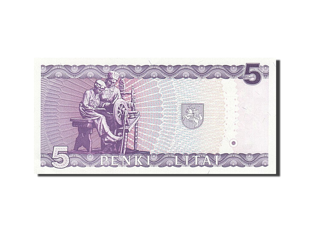 Lithuania, 5 Litai, 1993, KM #55a, UNC(63), GAC 0996361
