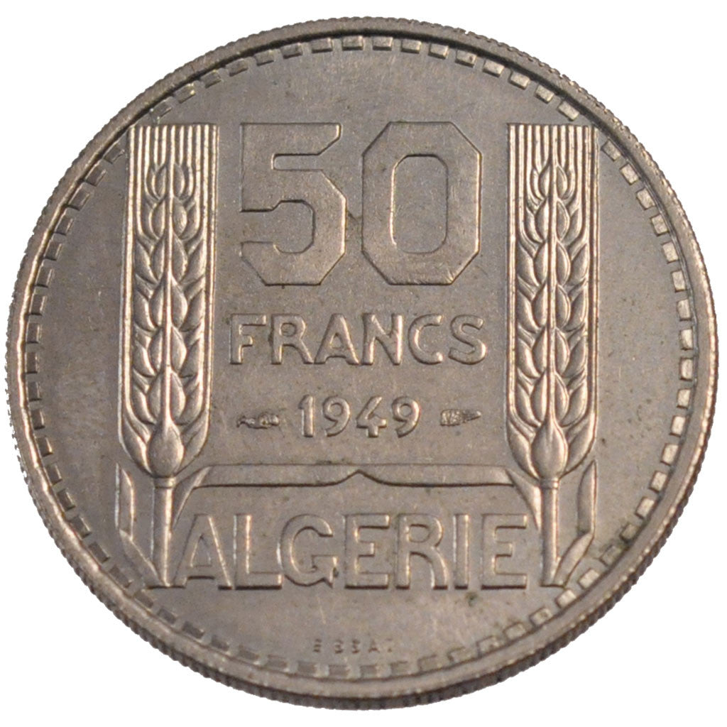 Coin, Algeria, 50 Francs, 1949, Paris, MS(65-70), Copper-nickel, Lecompte:51