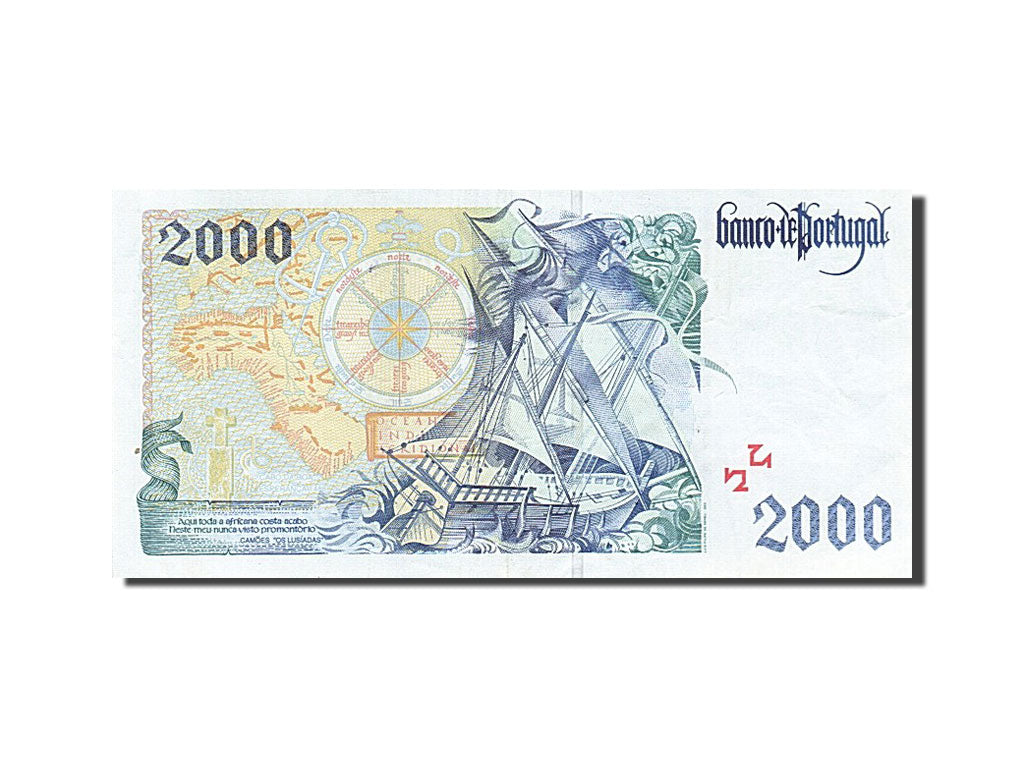 Banknote, Portugal, 2000 Escudos, 1989, 1989-09-21, AU(55-58)
