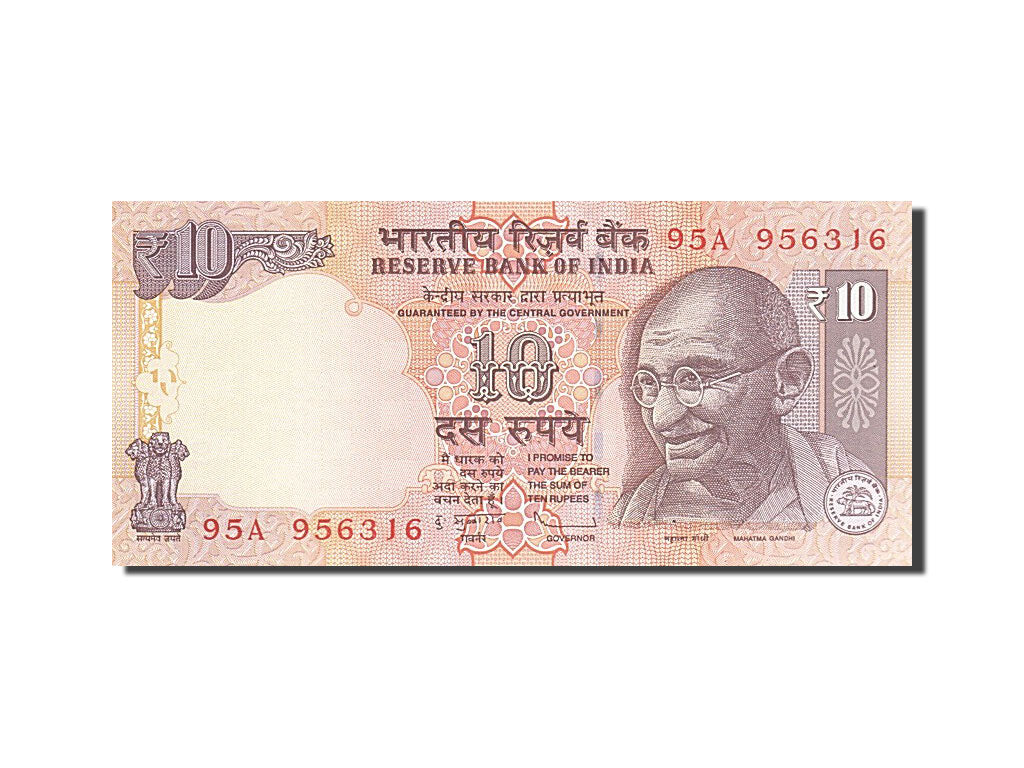 India, 10 Rupees, 2011, KM #102a, UNC(65-70), 95A 9563J6