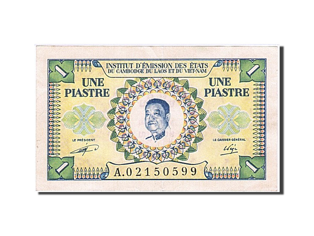 French Indo-China, 1 Piastre = 1 Kip, 1953, KM #99, AU(50-53), A.02150599