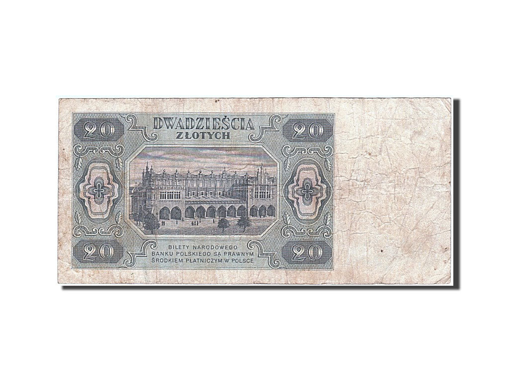 Poland, 20 Zlotych, 1948, KM #137, 1948-07-01, VG(8-10), BU 1768246