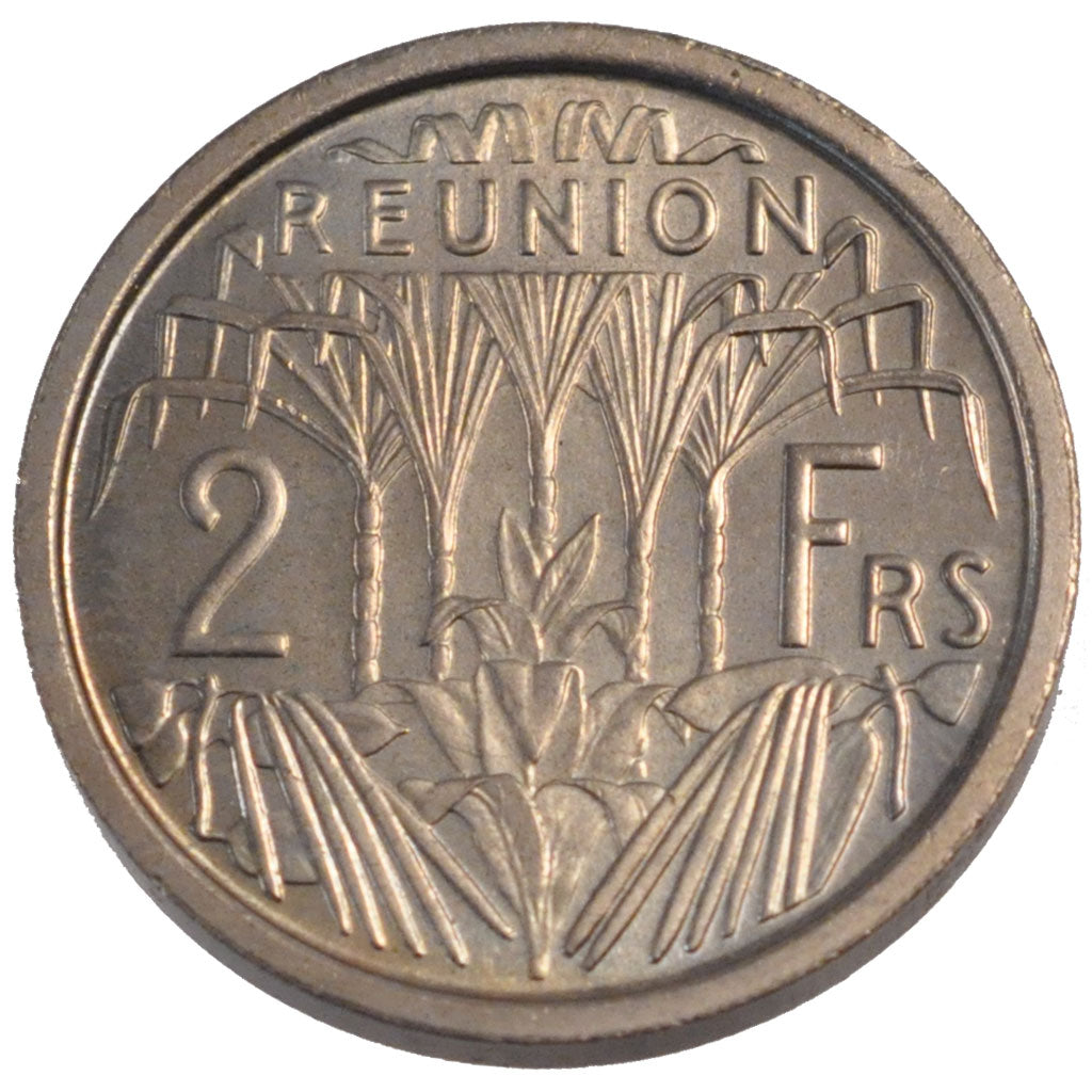 Réunion, 2 Francs, 1948, FDC, Rame-nichel, Lecompte:61