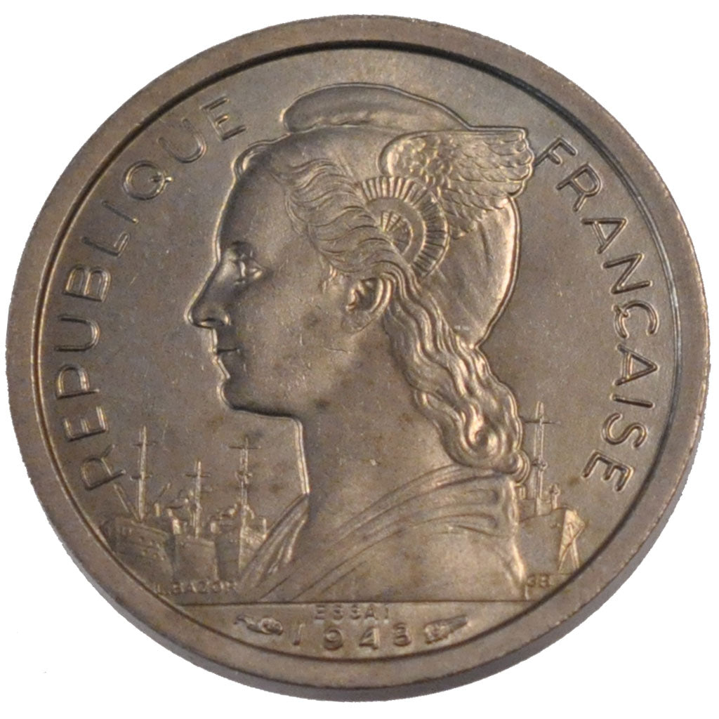 Réunion, Franc, 1948, FDC, Rame-nichel, KM:E3, Lecompte:52