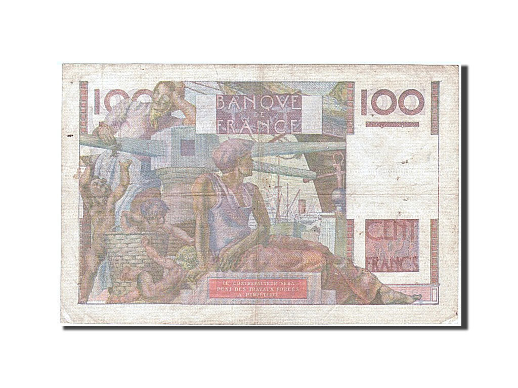 Billete, Francia, 100 Francs, 100 F 1945-1954 ''Jeune Paysan'', 1951