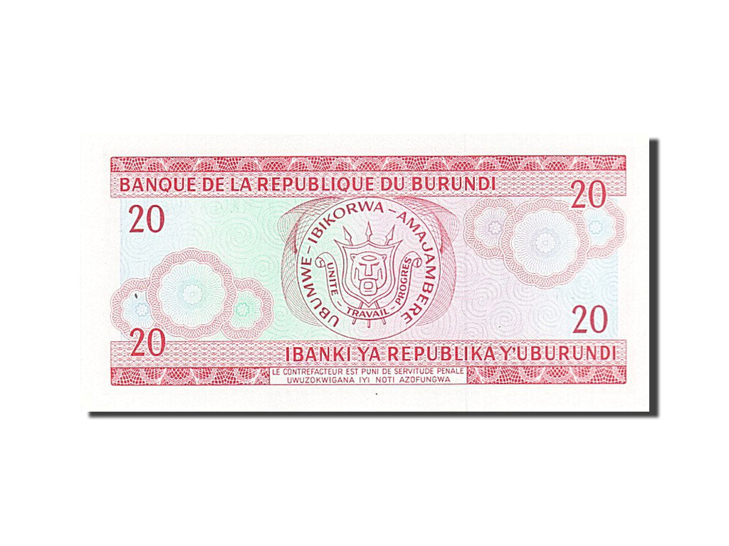 Banknote, Burundi, 20 Francs, 1979, 1979-06-01, UNC(65-70)