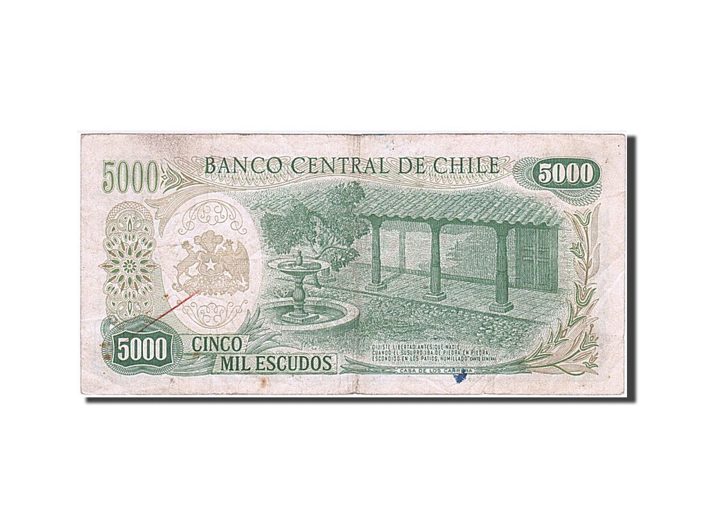 Chile, 5000 Escudos, KM #147b, VF(30-35), 0212929