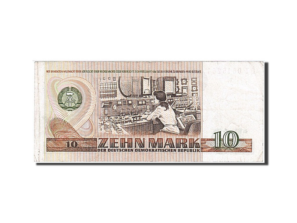 Billet, République démocratique allemande, 10 Mark, 1971, TTB