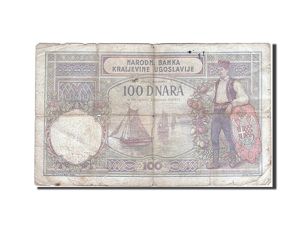 Geldschein, Jugoslawien, 100 Dinara, 1929, SGE