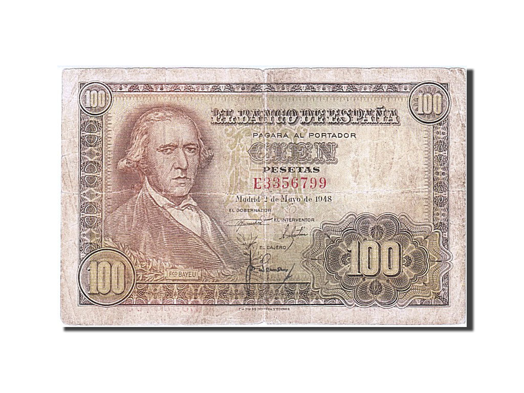 Banknote, Spain, 100 Pesetas, 1948, 1948-05-02, F(12-15)