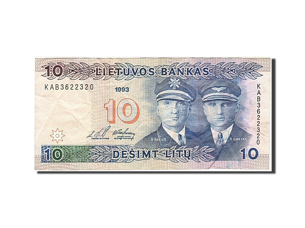Lithuania, 10 Litu, 1993, KM #56a, EF(40-45), KAB 3622320