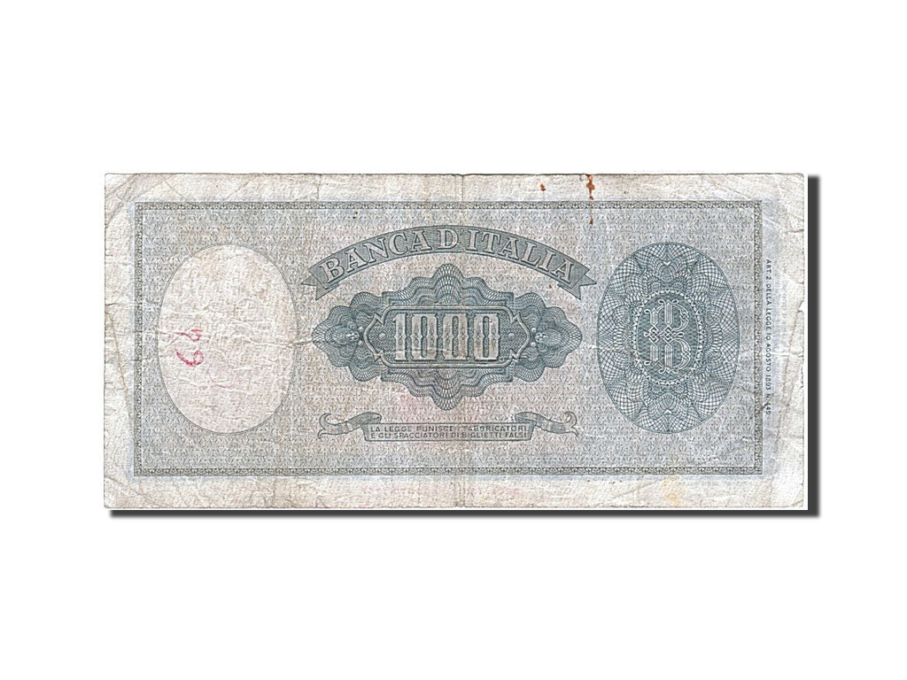 Italy, 1000 Lire, 1961, KM #88d, 1961-09-25, VF(20-25), U425 037619