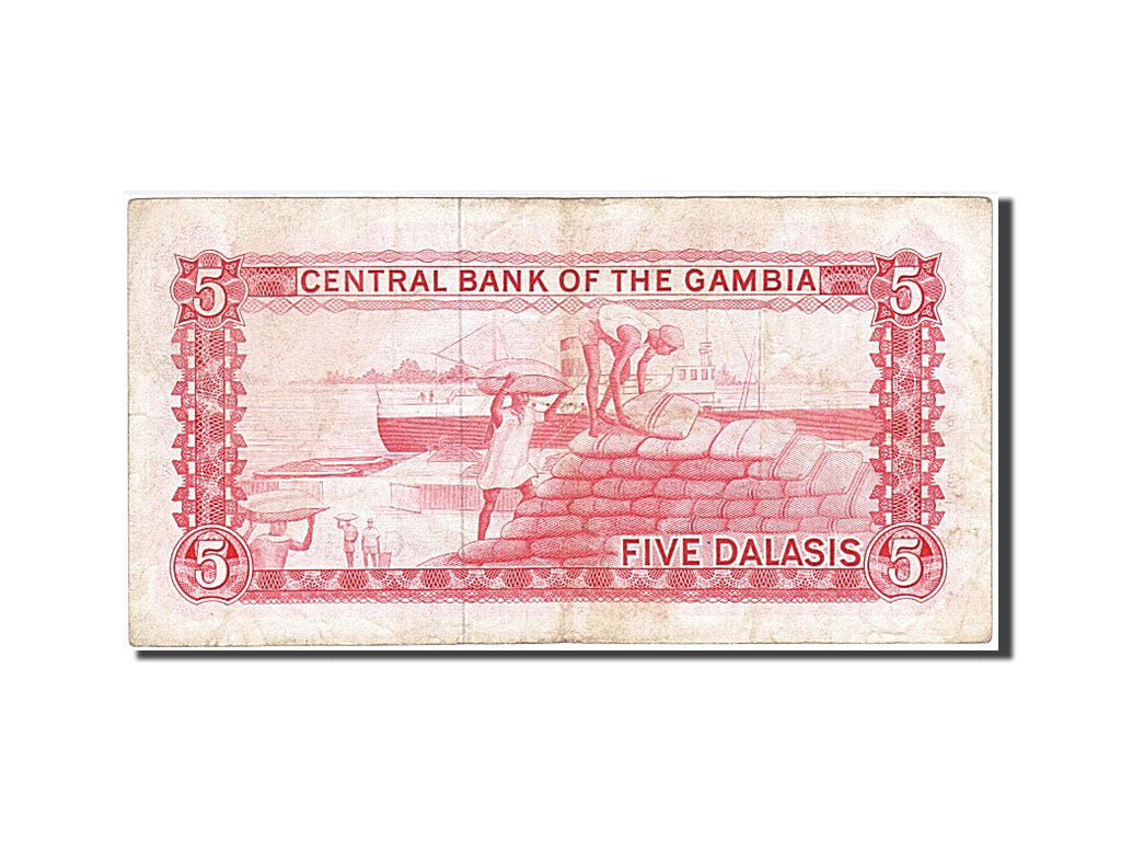 Gambia, 5 Dalasis, KM #9a, VF(30-35), G721605