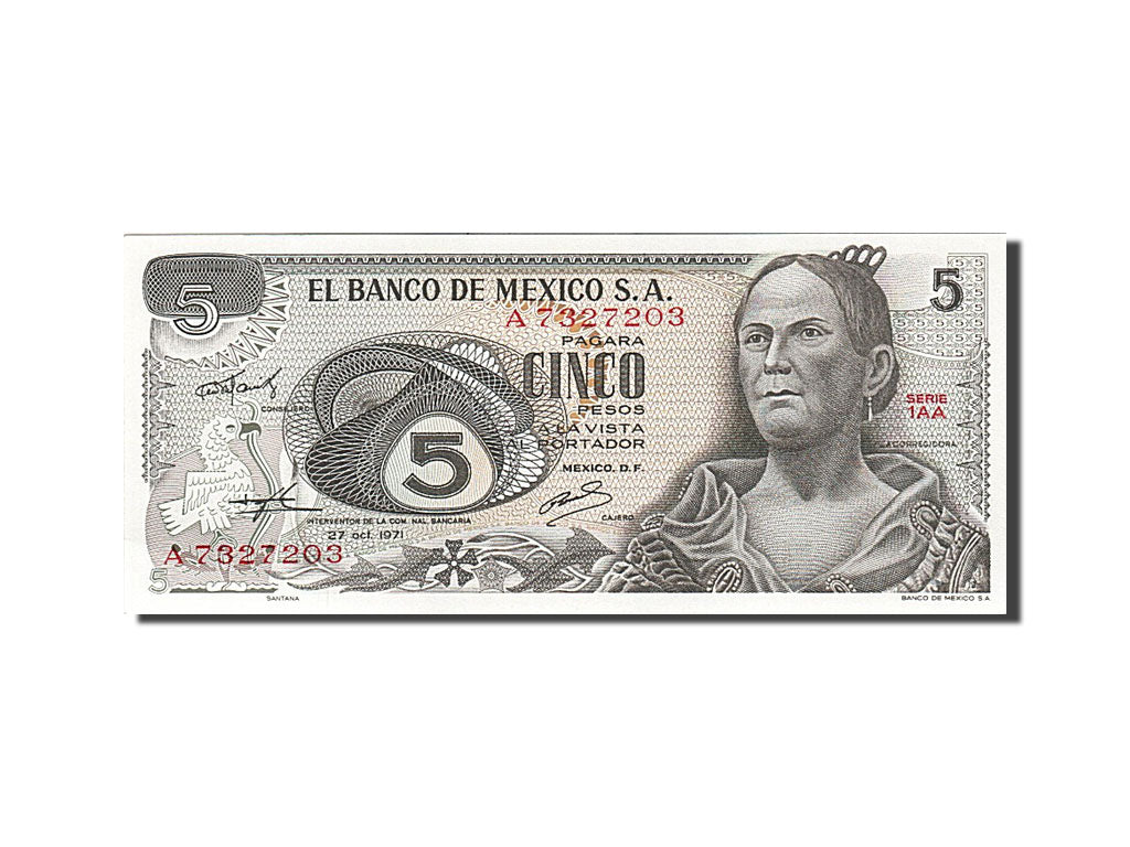 Billete, 5 Pesos, 1971, México, 1971-10-27, SC