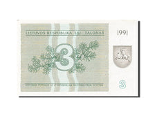 Lithuania, 3 (Talonas), 1991, KM #33b, UNC(63), CR 515577
