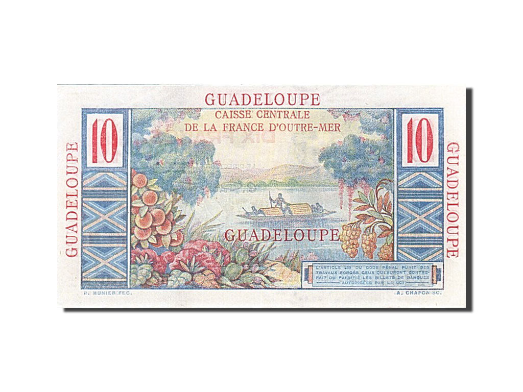 Guadeloupe, 10 Francs, 1947, KM #32, UNC(63), A.9