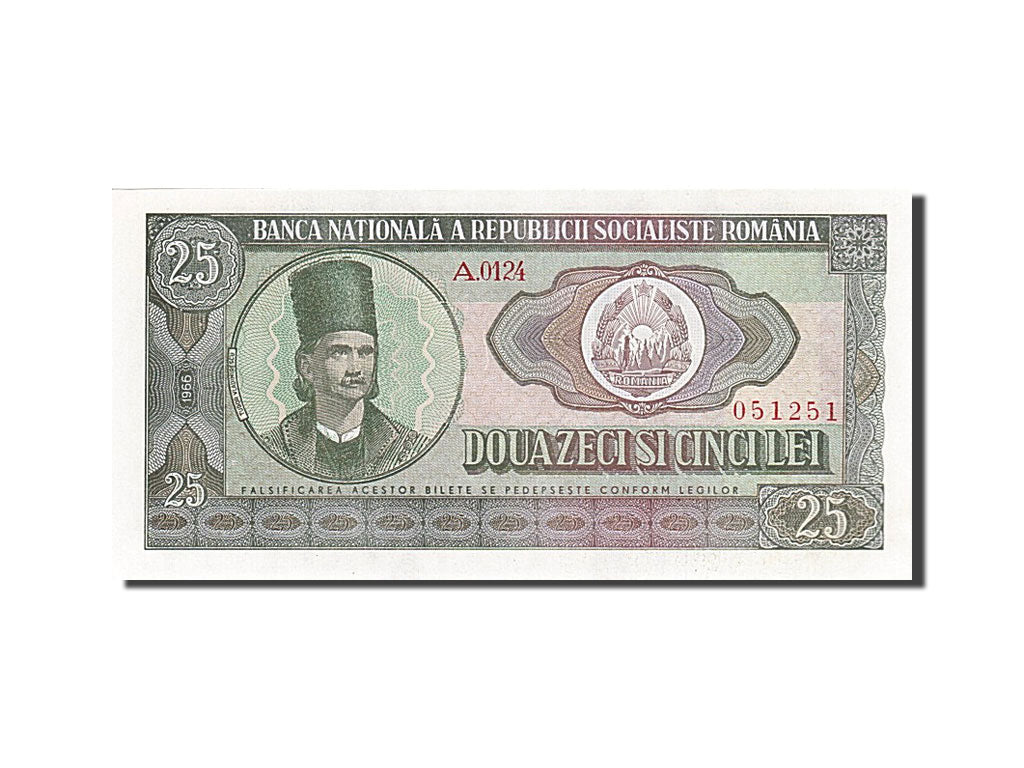 Banconote, Romania, 25 Lei, 1966, FDS