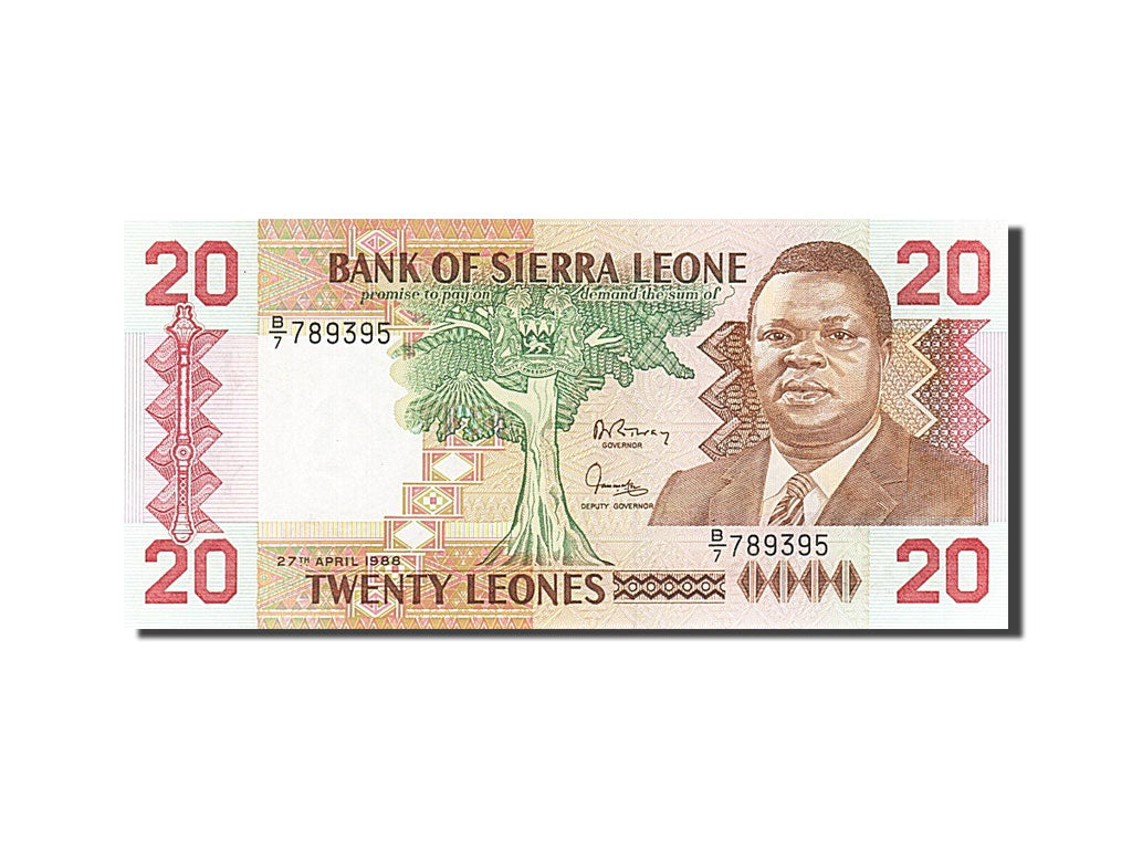 Sierra Leone, 20 Leones, 1988, KM #16, 1988-04-27, UNC(65-70), B/7 789395
