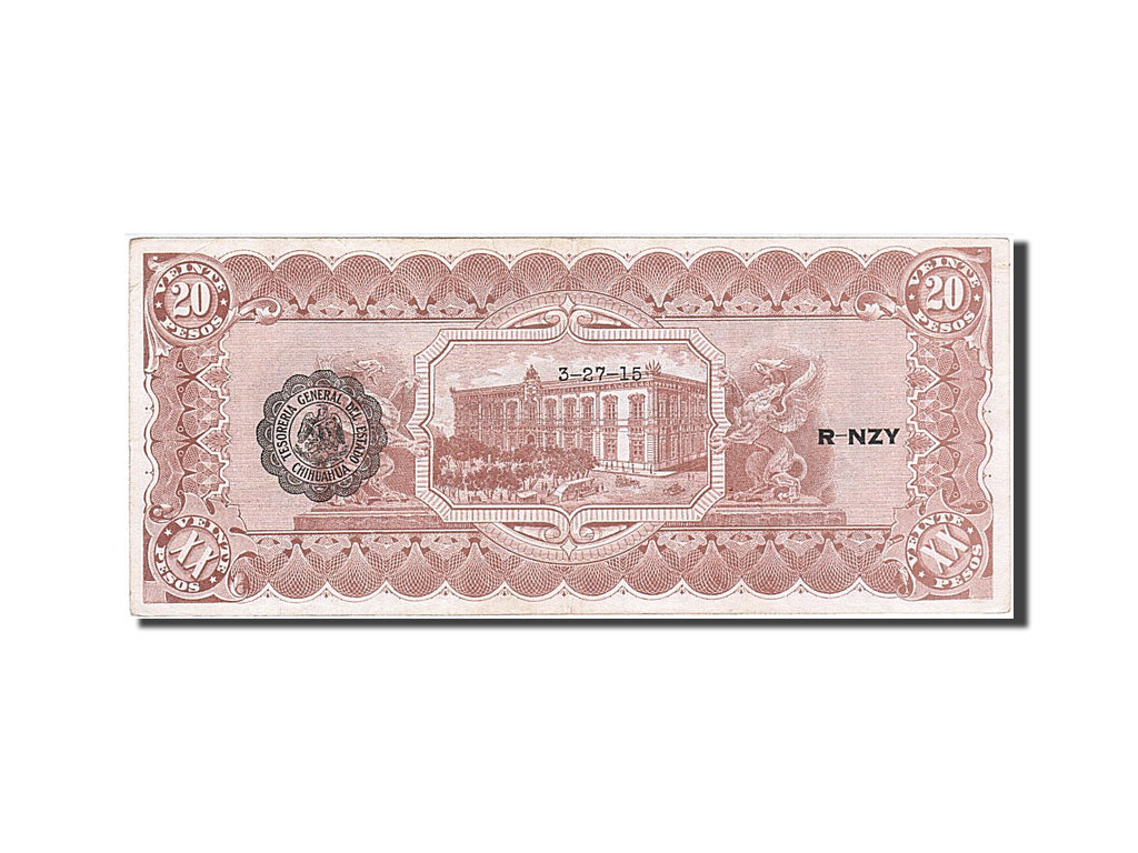 Billet, Mexico - Revolutionary, 20 Pesos, 1915, 1915-03-27, TTB+
