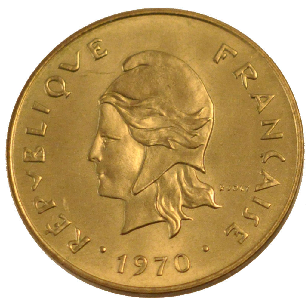 Coin, New Hebrides, 5 Francs, 1970, Paris, MS(65-70), Bronze-Aluminium-Nickel