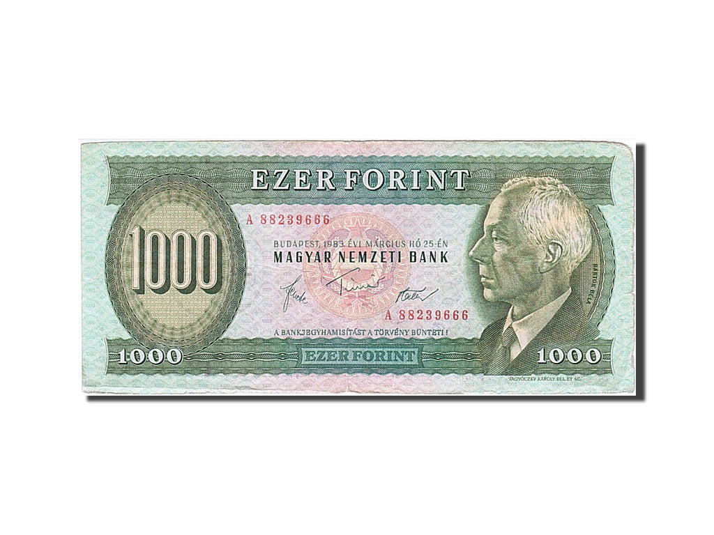 Hungary, 1000 Forint, 1983, KM #173a, 1983-03-25, VF(20-25), A 88239666