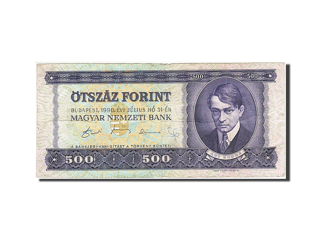 Hungary, 500 Forint, 1990, KM #175a, 1990-07-31, VF(20-25), E510 047580