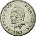 Coin, New Hebrides, 20 Francs, 1967, Paris, MS(65-70), Nickel, Lecompte:41