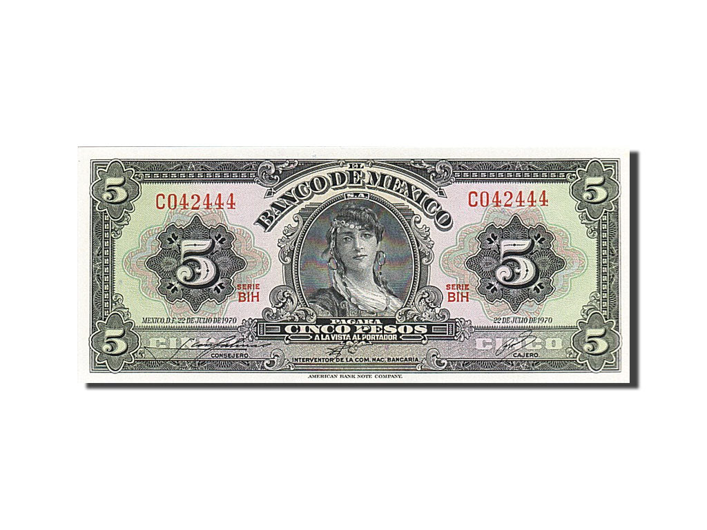 Banknote, Mexico, 5 Pesos, 1970, 1970-07-22, UNC(65-70)