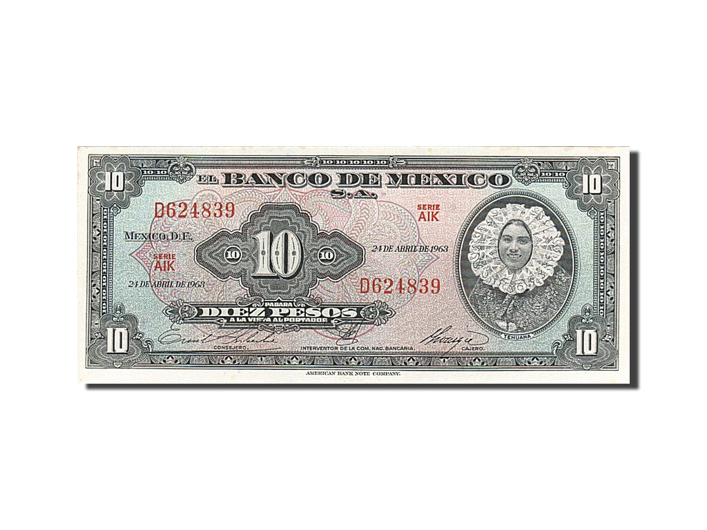 Billete, 10 Pesos, 1963, México, 1963-04-24, EBC+