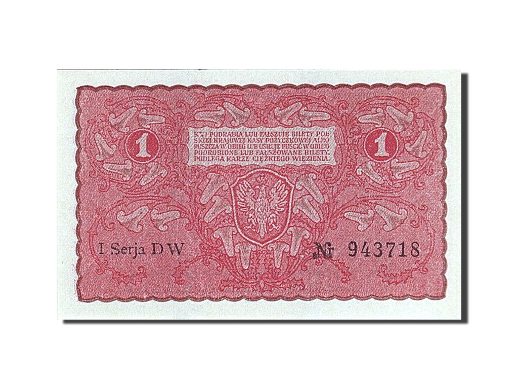 Poland, 1 Marka, 1919, KM #23, 1919-08-23, UNC(65-70), DW 943718